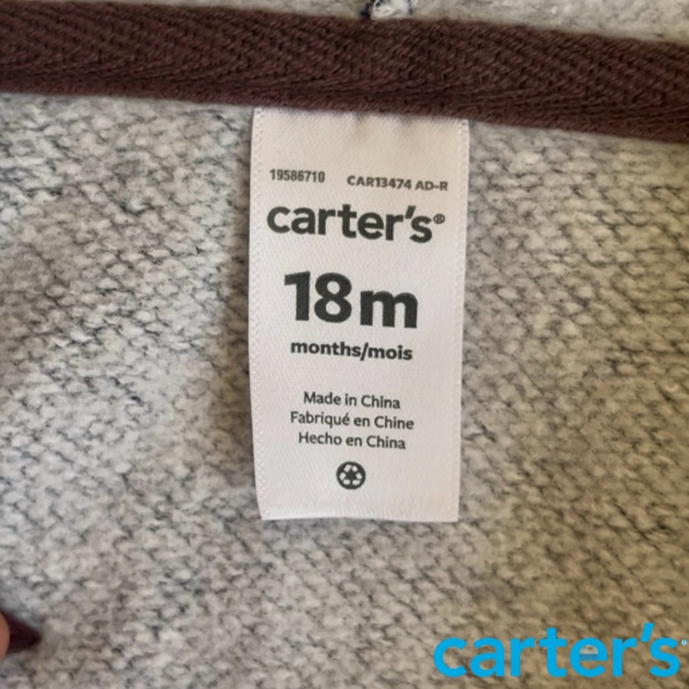 Carter's Navy Bear Hoodie with Ears - Picture 7 of 7